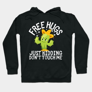 Cute Mexican Cactus Funny Free Hugs Just Kidding Don't Touch Me Hoodie